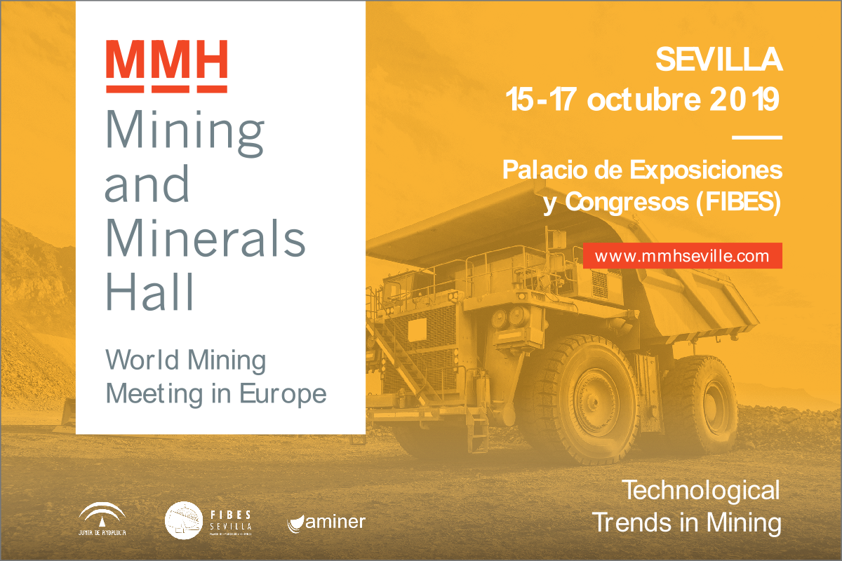 Cartel del Mining and Minerals Hall, Sevilla, 15 al 17 de octubre de 2019