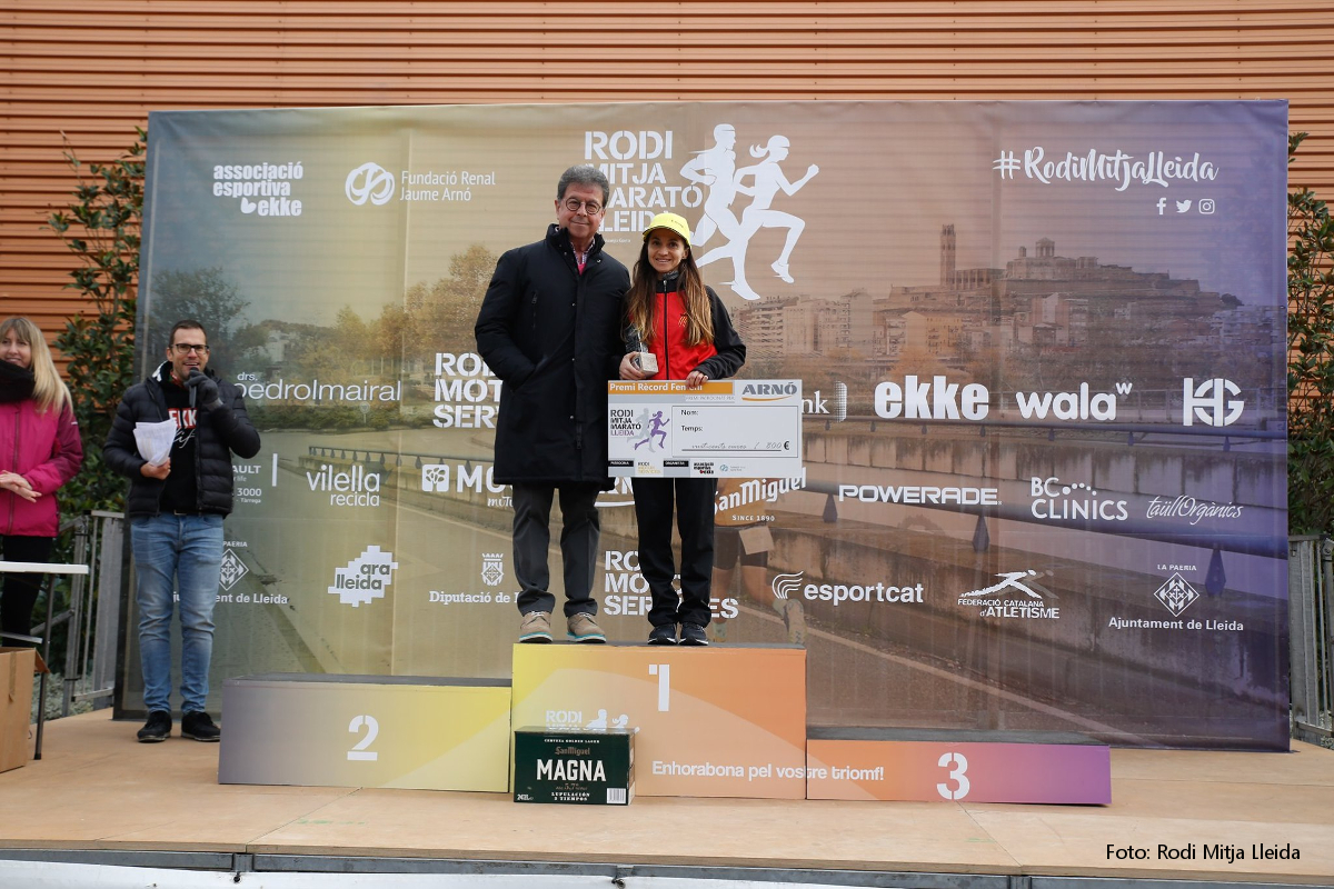 Lliurament premi Rècord Mitja Marató Lleida 2019-Miriam Ortiz- Arno